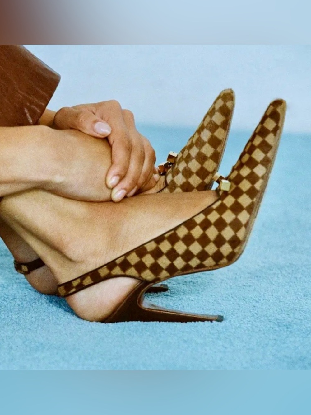Louis Vuitton Damier Ebene Slingback Heel